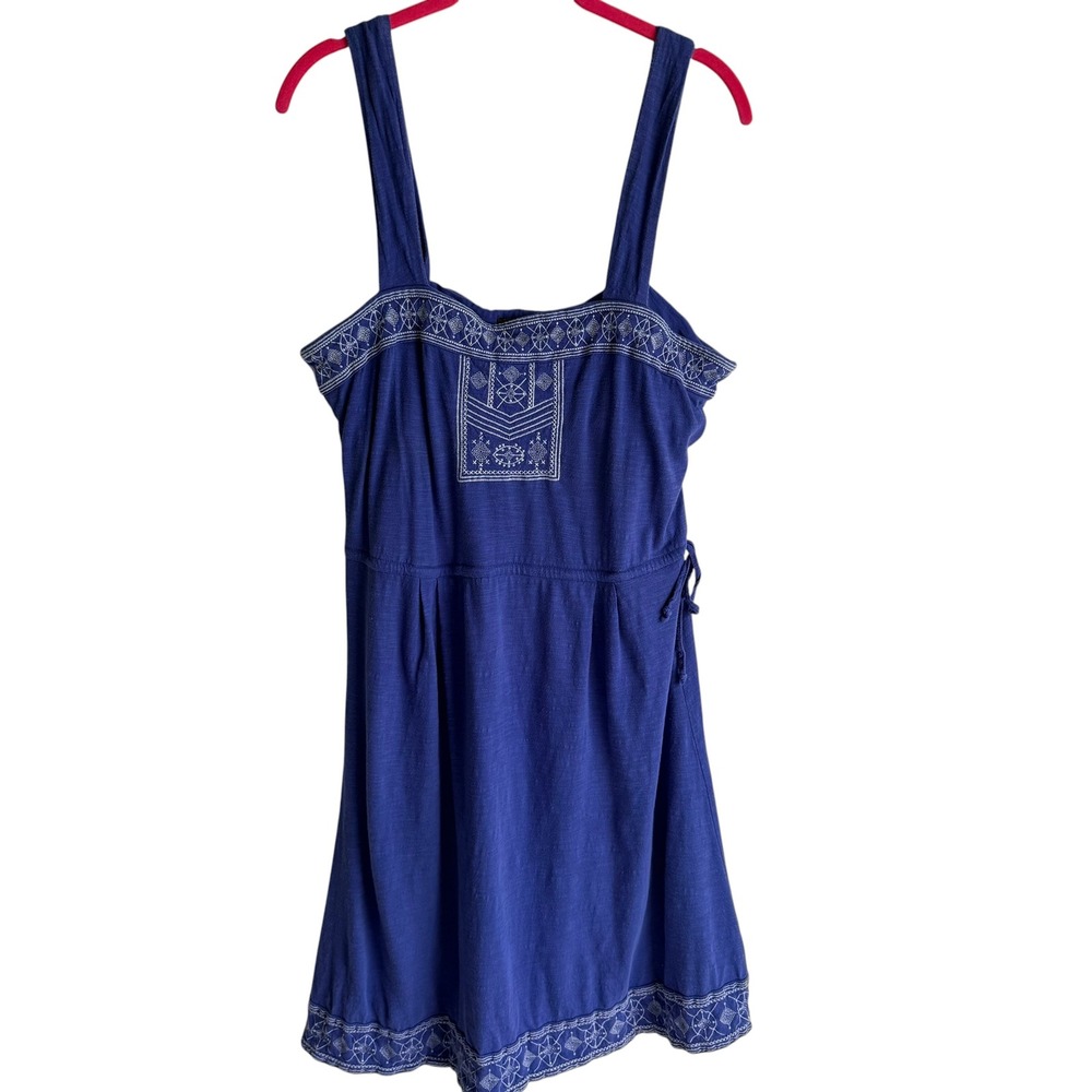PRANA Blue Indie Embroidered Ladies Summer Boho Chic Festival Summer Dress, L - Picture 2 of 10